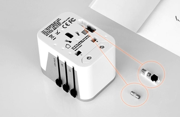 Universele Reisadapter 5-in-1 – Internationale Wereldstekker met USB Poorten | Wereldwijde Power Plug Reislader