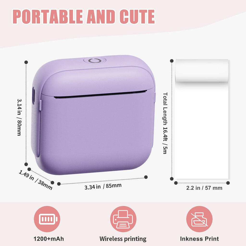 Draagbare Labelprinter – Bluetooth Mini Printer voor Stickers & Labels | Compact & Draadloos Ontwerp