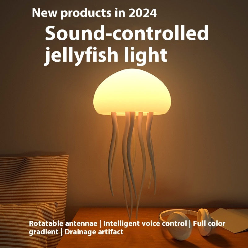 Jellyfish Mood Lamp – LED Kwallenlamp met Bewegende Kwallen | Sfeervolle Nachtlamp & Decoratie voor op Bureau of Nachtkastje