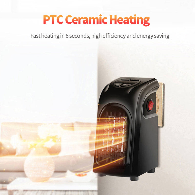 Mini Keramische Ventilatorkachel – PTC Verwarming met Thermostaat & Timer | Draagbare Elektrische Kachel met EU-Stekker